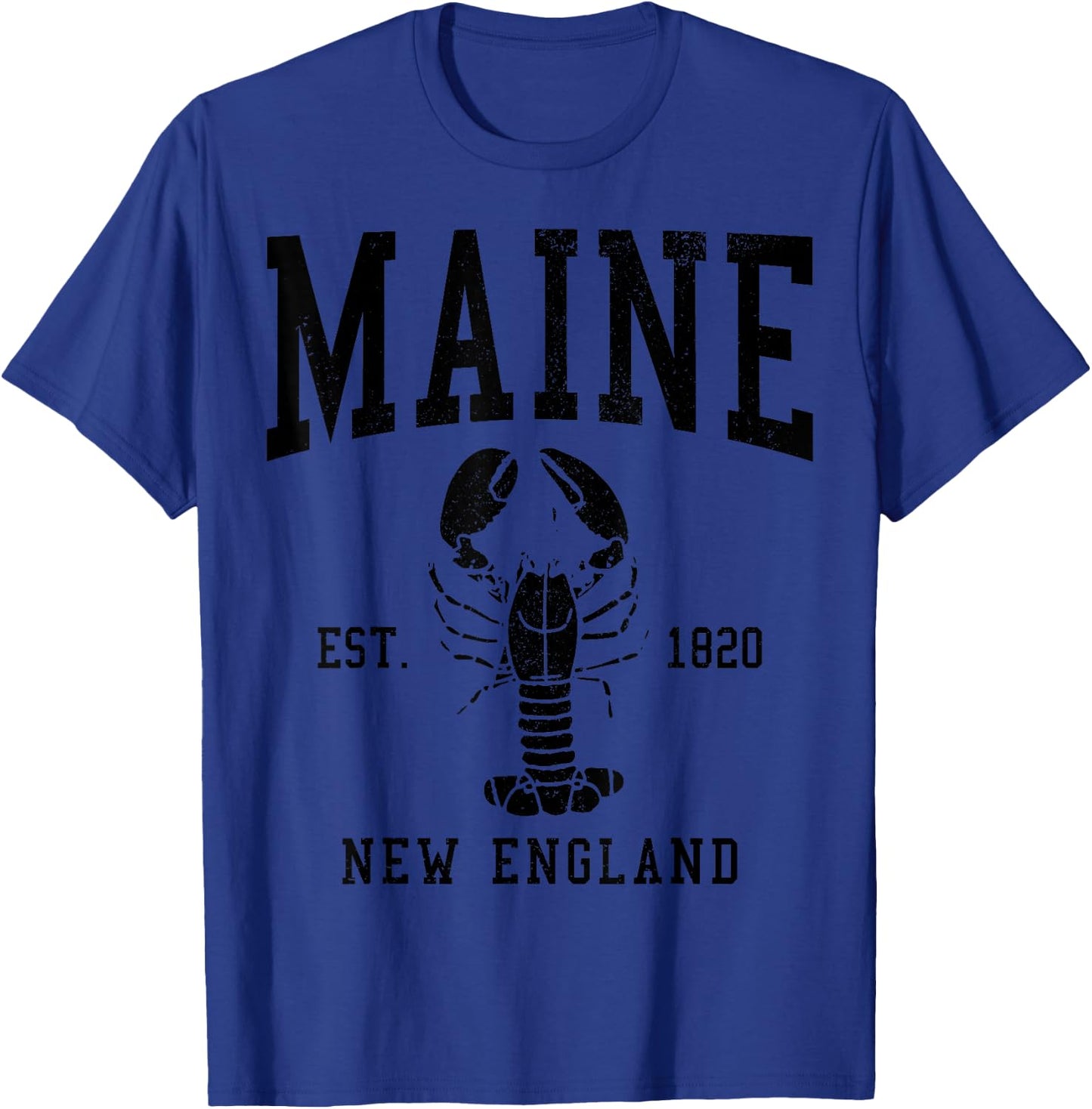 Maine New England Est. 1820 Lobster Vintage Pride T-Shirt - T-Shirt | Royal
