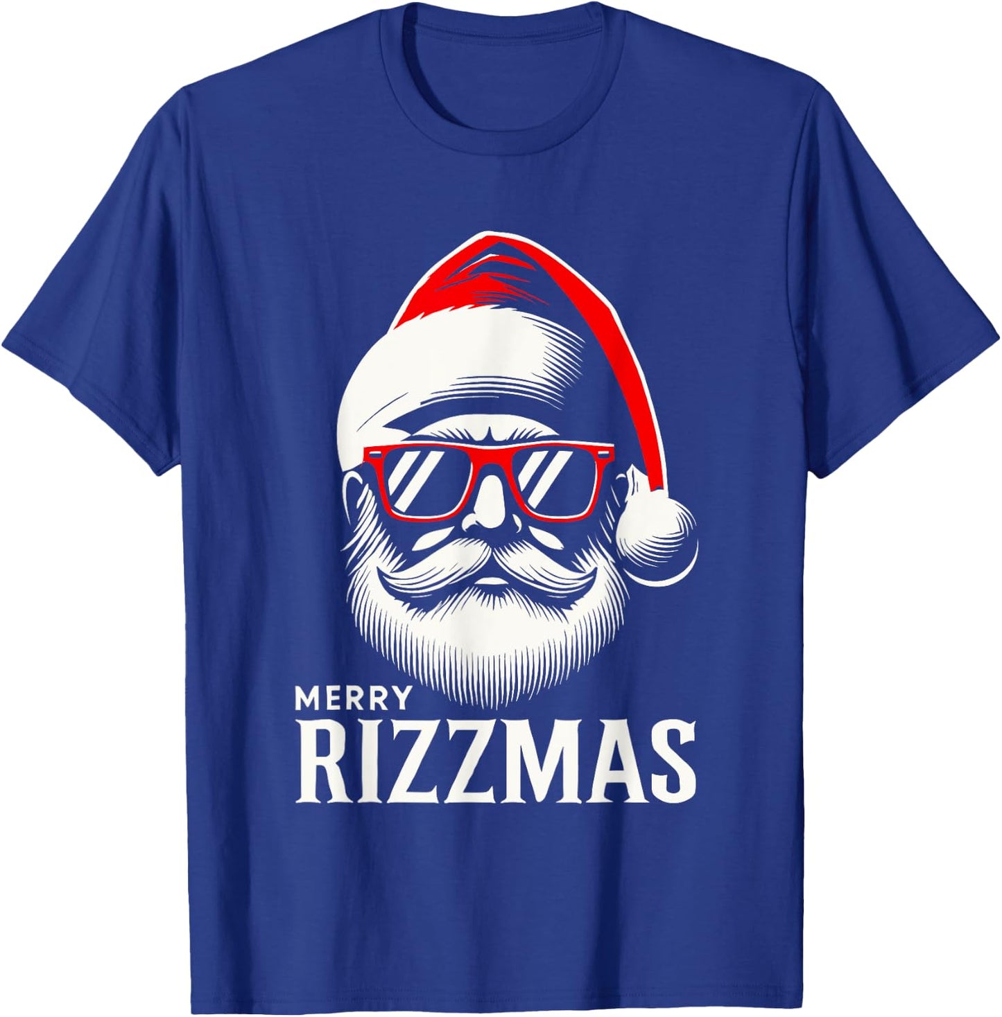 Merry Rizzmas Santa Skating Men Women Kids Funny Christmas T-Shirt - T-Shirt | Royal