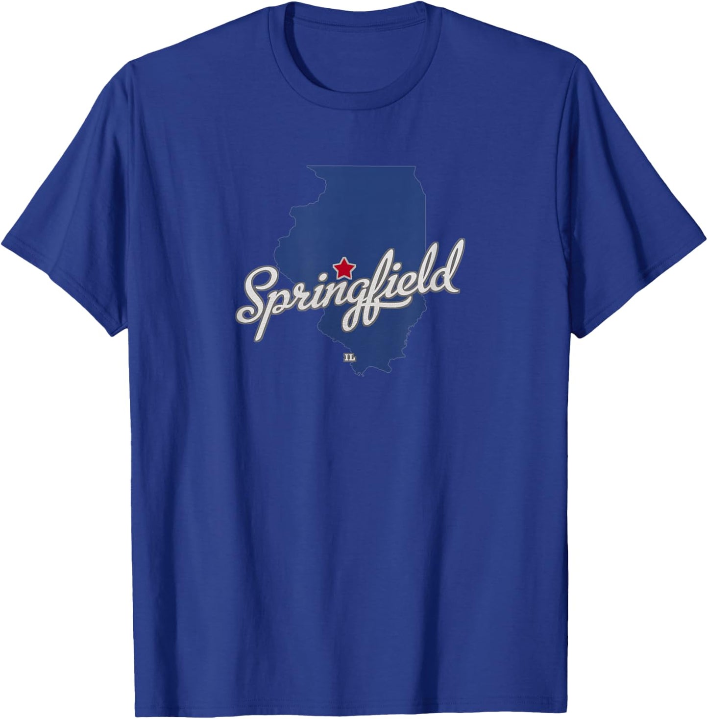 Springfield Illinois IL Map T-Shirt - T-Shirt | Royal