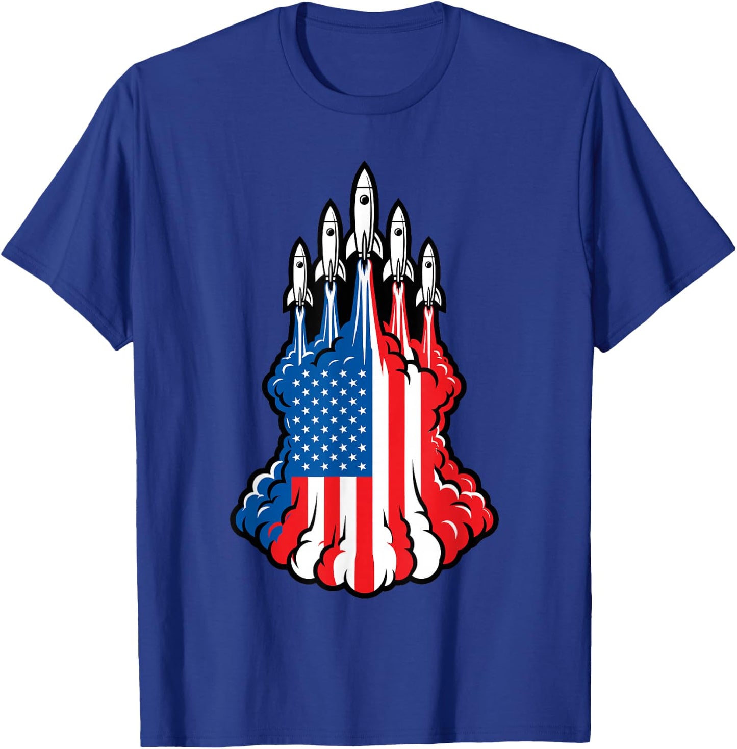 Cool Patriotic Shirts , Space Rocket American Flag T-Shirt - T-Shirt | Royal