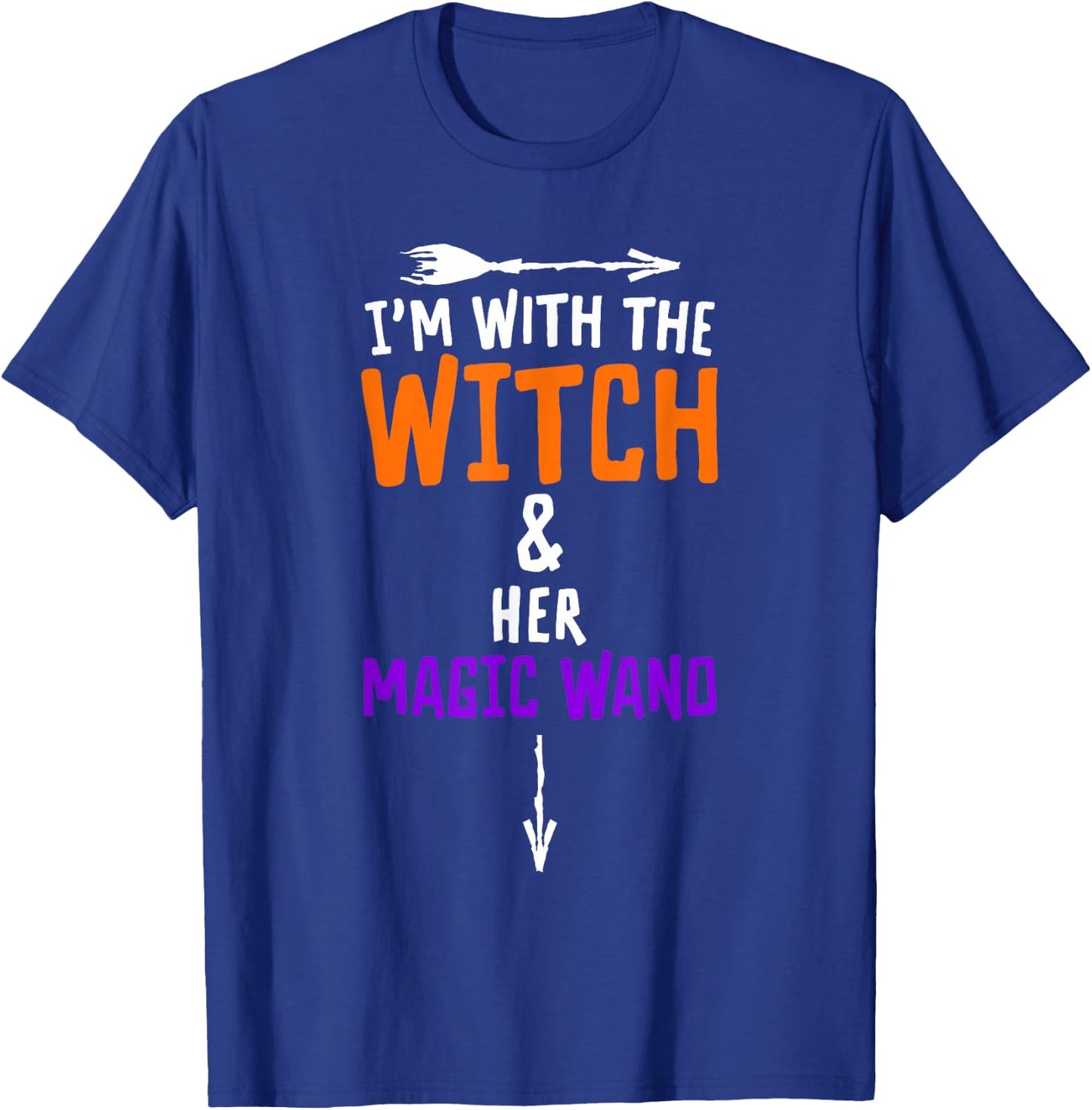 I'm with The Witch and Her Magic Wand - Halloween T-Shirt - T-Shirt | Royal