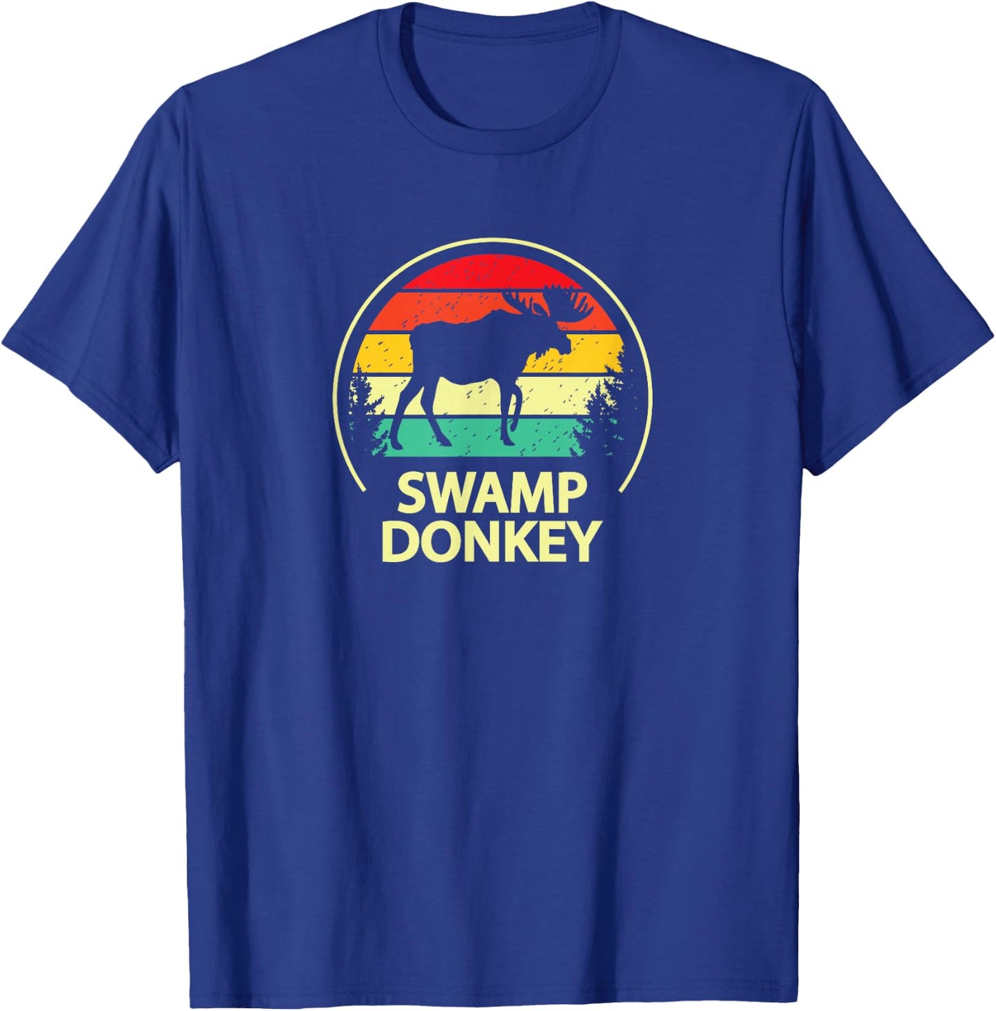 Retro Vintage Funny Swamp Donkey Moose T-Shirt - T-Shirt | Royal