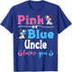 Pink Or Blue Uncle Loves You Cow Gender Reveal Baby Shower T-Shirt - T-Shirt | Royal