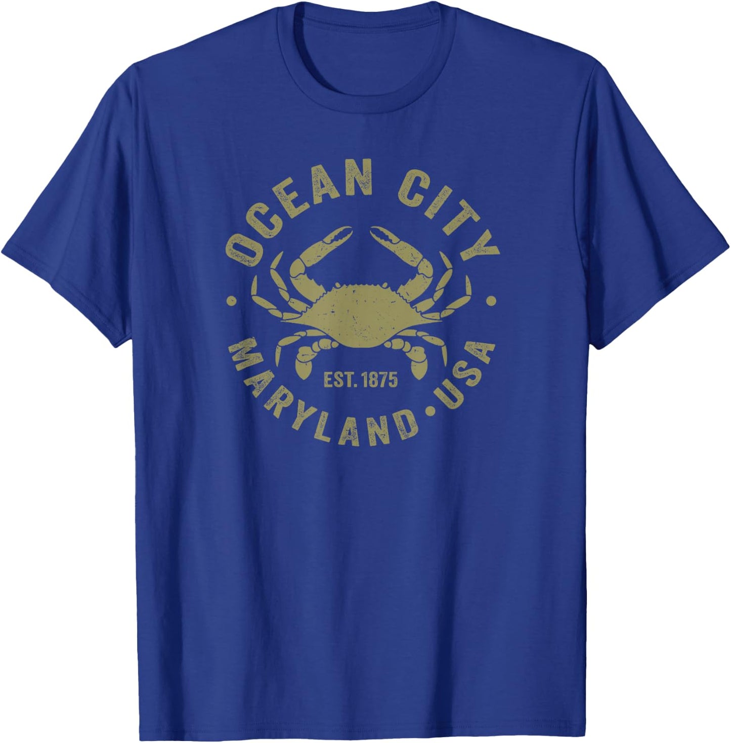 Ocean City Maryland Crab Retro Throwback Men Women Souvenir T-Shirt - T-Shirt | Royal