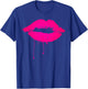 Sexy Pink Hot Lips T Shirt: Neon 80s Lipstick Kiss Party T-Shirt - T-Shirt | Royal