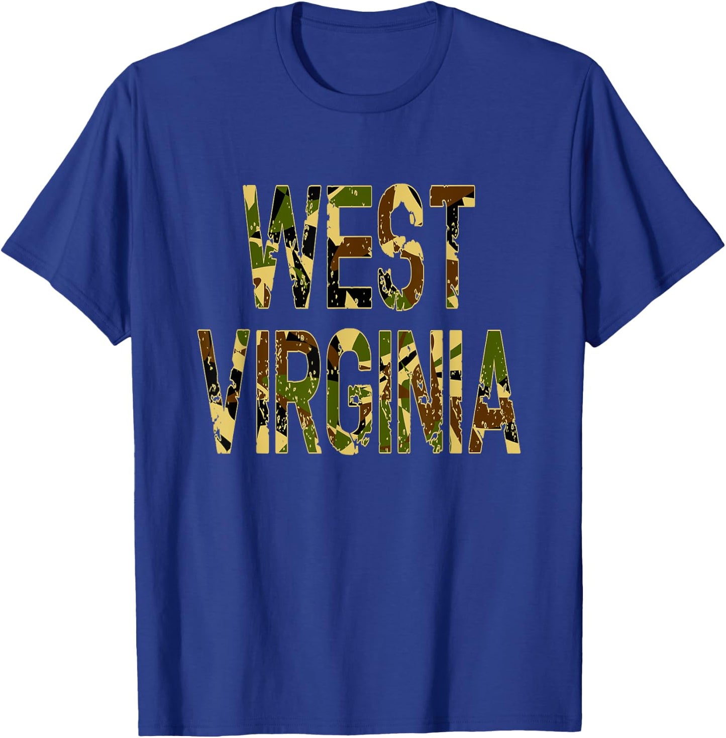West Virginia Camo Distressed T-Shirt - T-Shirt | Royal