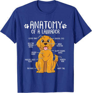 Funny Anatomy Labrador Retriever Lab Dog Lover Owner Women Kids T-Shirt - T-Shirt | Royal