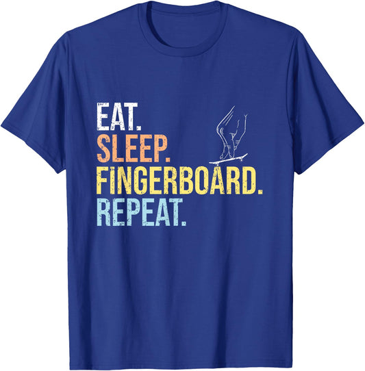 Eat Sleep Fingerboard Repeat Fingerboarding Shirt Skater T-Shirt - T-Shirt | Royal