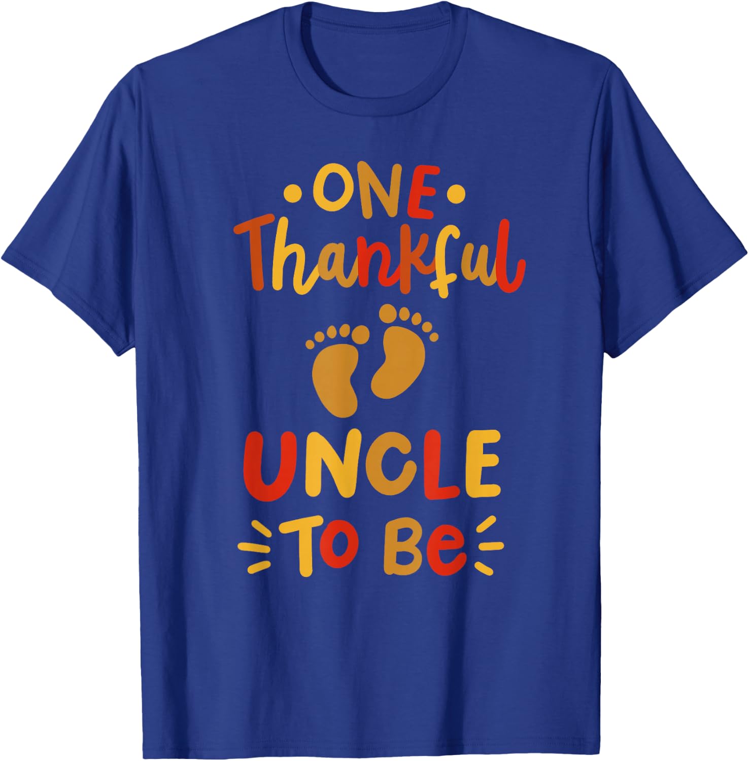 Thanksgiving Pregnancy Announcement Thankful Uncle Family T-Shirt - T-Shirt | Royal