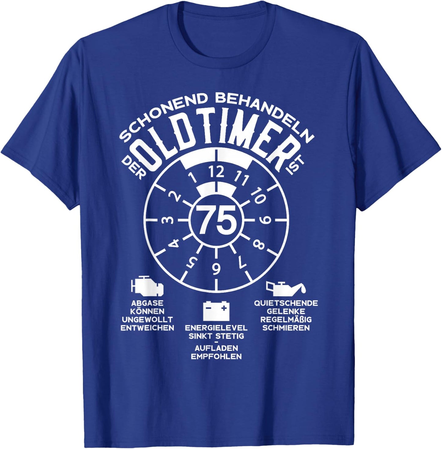 75 Jahre Schonend Treatment Oldtimer 75th Birthday , black T-Shirt - T-Shirt | Royal