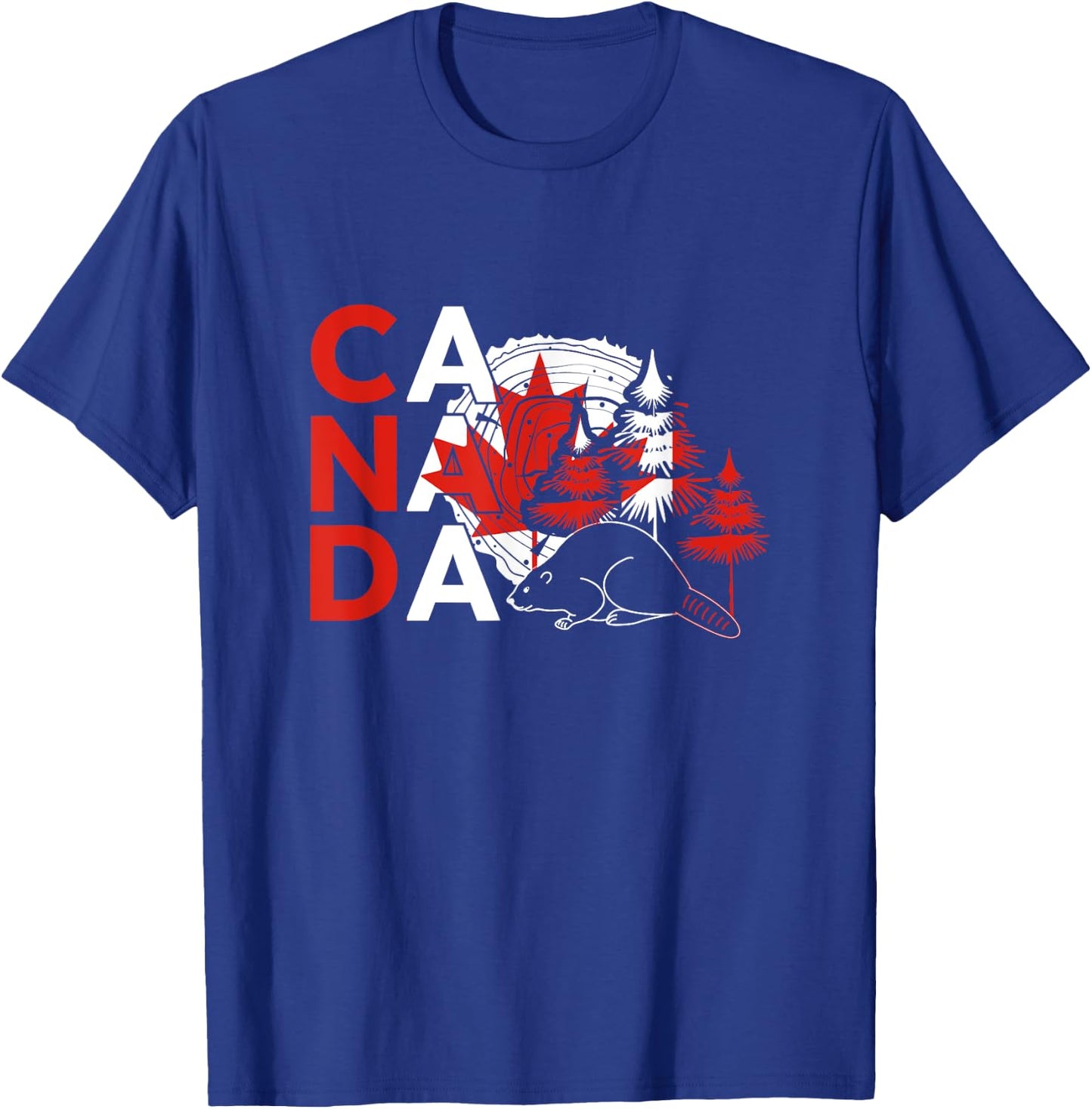 Canada – Beaver Wilderness & Maple Syrup Vibes T-Shirt - T-Shirt | Royal