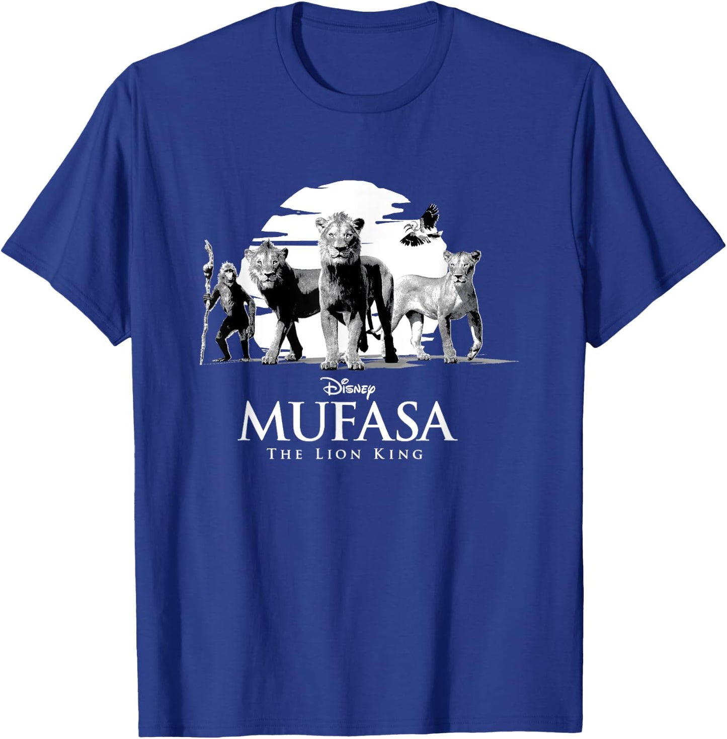 Disney Mufasa: The Lion King Monochromatic Sunset , Black, S T-Shirt - T-Shirt | Royal