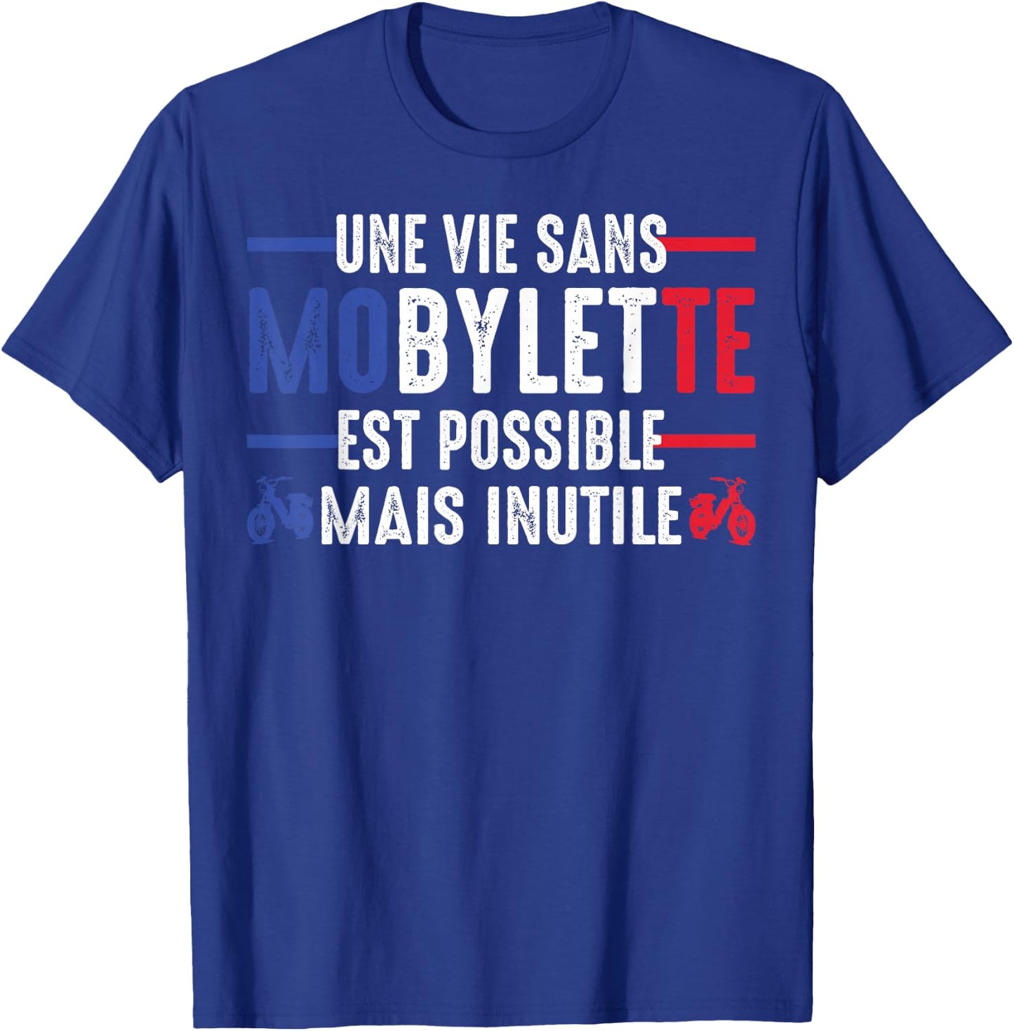 une vie sans moped mob mobeur moped humour , Black, S T-Shirt - T-Shirt | Royal