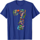 Kids 7th Birthday Reptiles Lizards Themed 7 Year Old Boys T-Shirt - T-Shirt | Royal