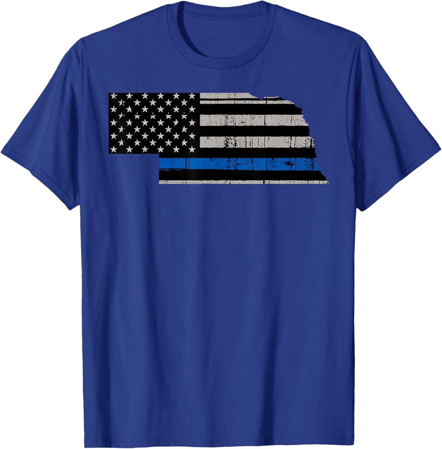 Support Law Enforcement Nebraska Police Officer Blue T-Shirt - T-Shirt | Royal