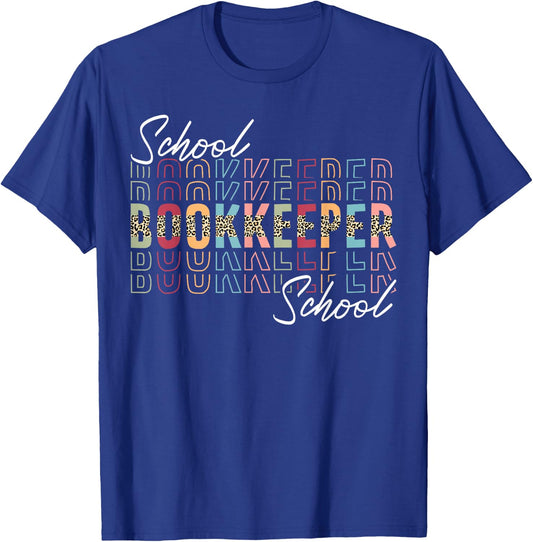 School Bookkeeper Appreciation Leopard T-Shirt - T-Shirt | Royal