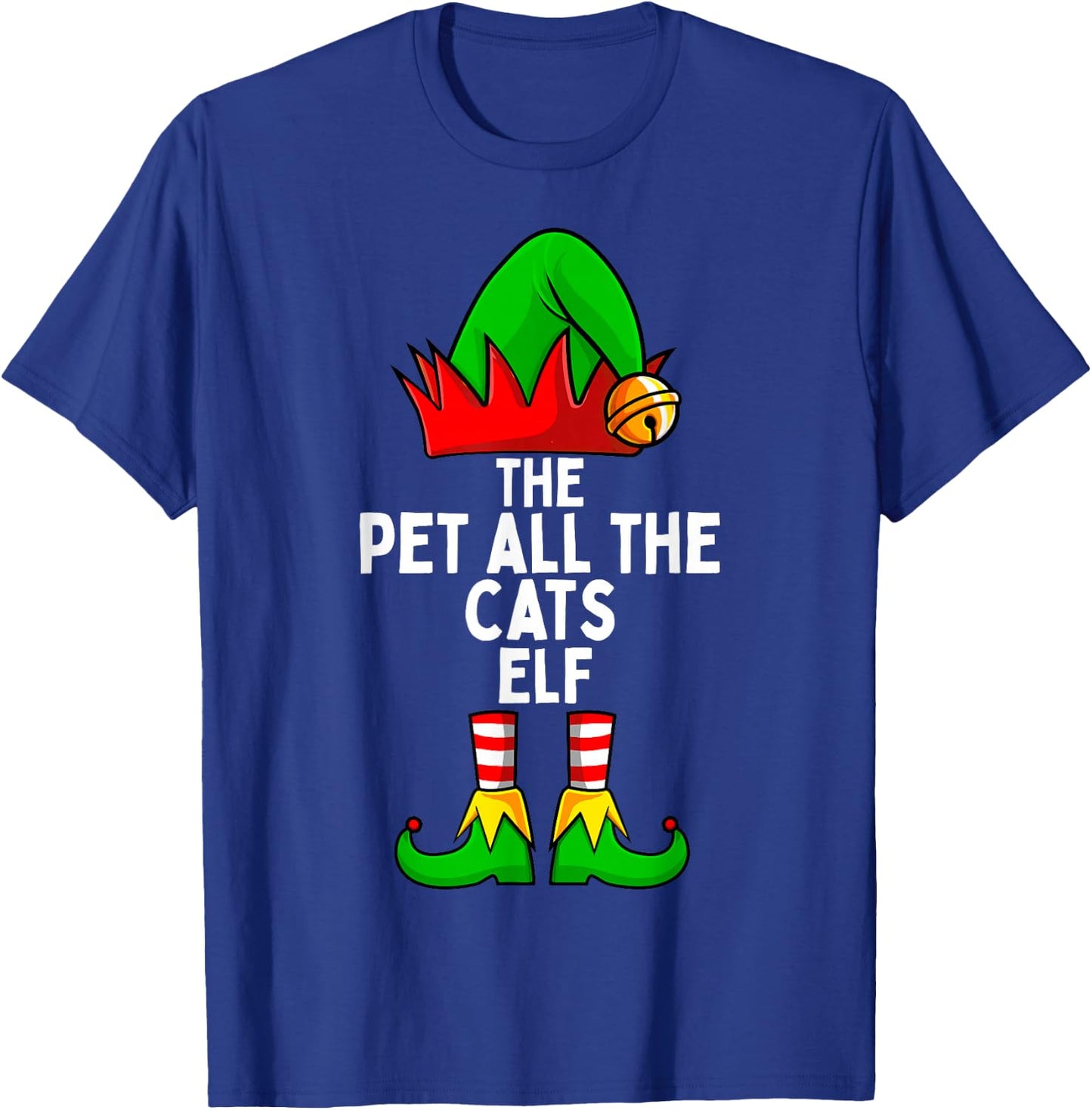 Pet All the Cats Elf Matching Family Christmas T-Shirt - T-Shirt | Royal