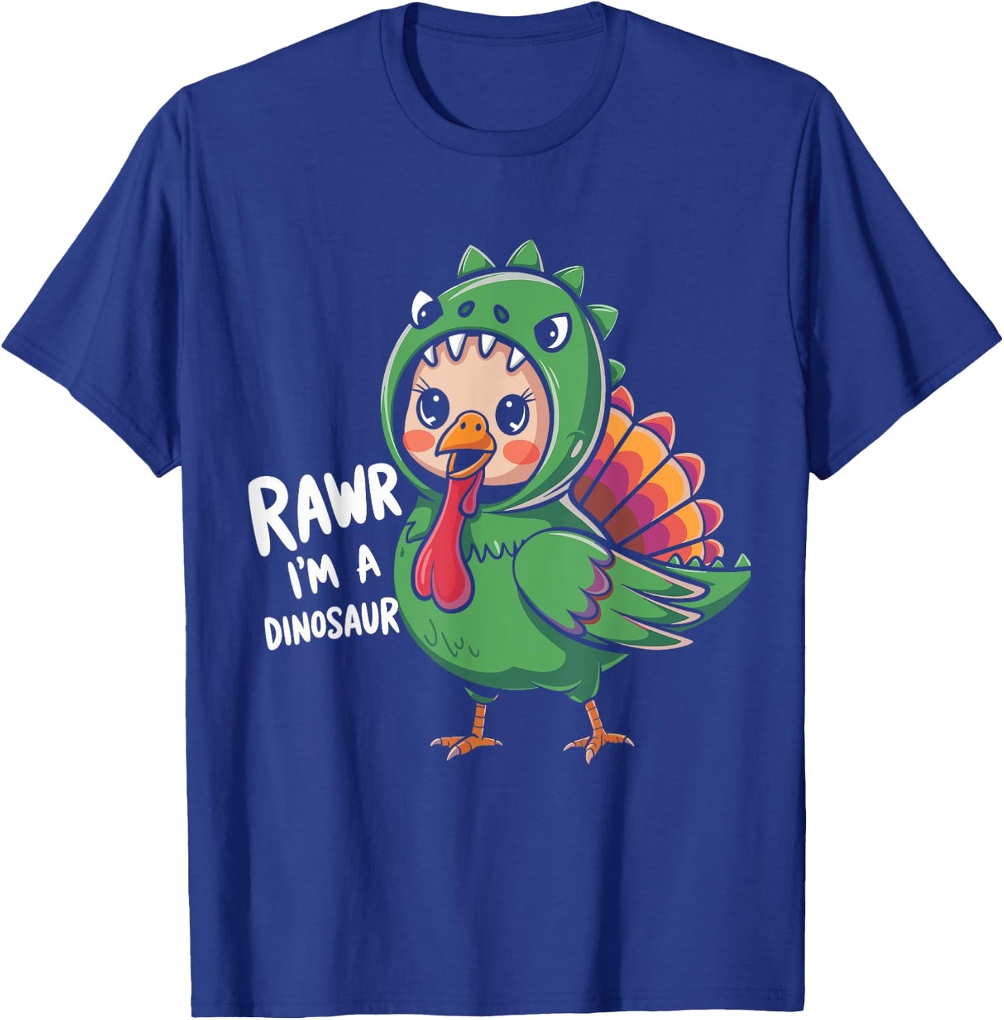 Thanksgiving Dinosaur Turkey Rawr I'm a Dinosaur Kids Boys T-Shirt - T-Shirt | Royal