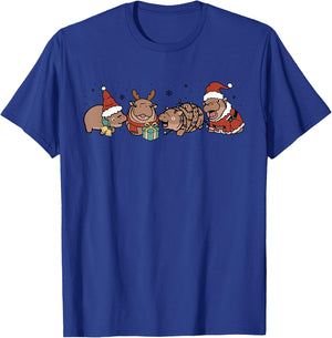 Funny Cute Christmas Moo-Deng Baby Pygmy Hippo Trendy Animal T-Shirt - T-Shirt | Royal