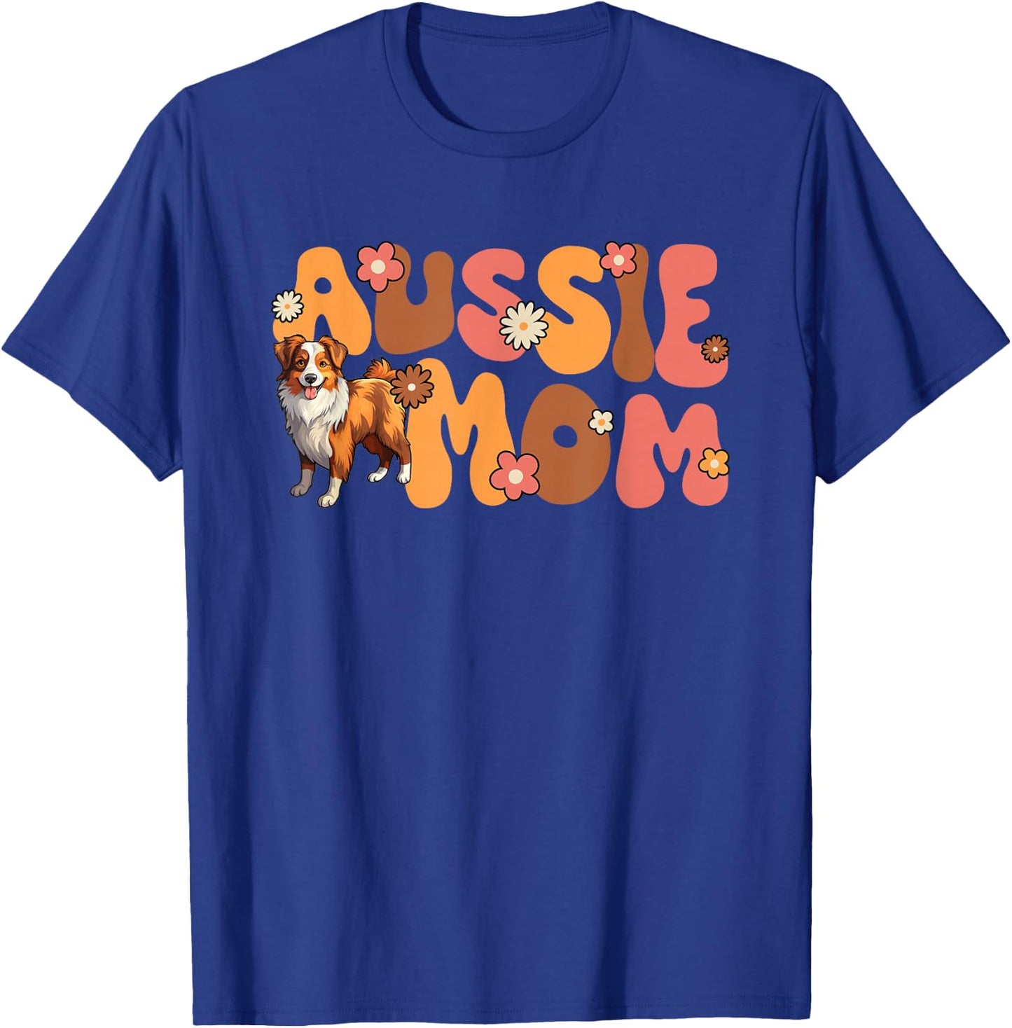 Australian Shepherd Red Tri Groovy Aussie mom T-Shirt - T-Shirt | Royal