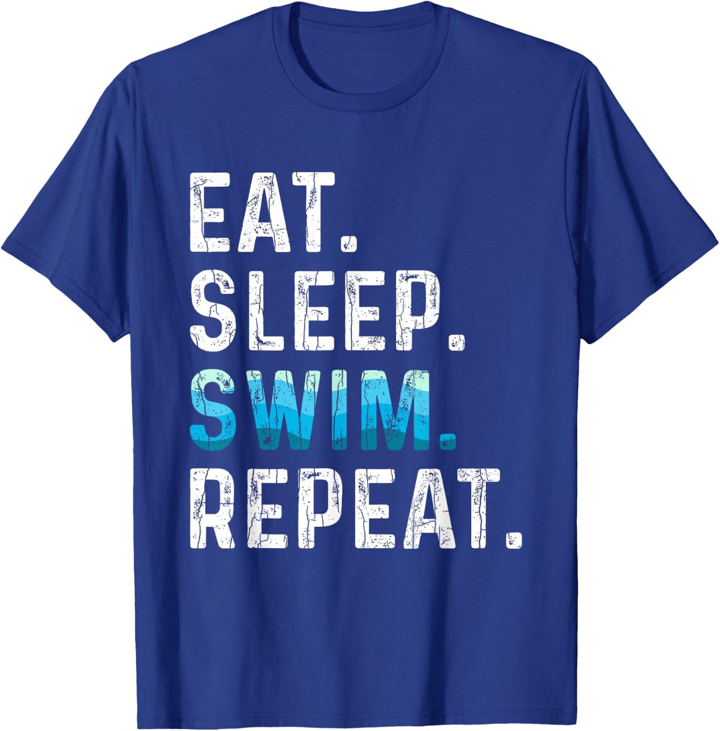 Eat Sleep Swim Repeat Funny Swimmer Swimming Player Graphic T-Shirt - T-Shirt | Royal