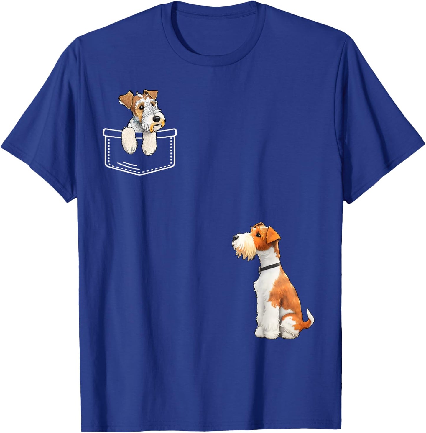 Wire Haired Fox Terrier In Your Pocket - Men, Women, Kids T-Shirt - T-Shirt | Royal