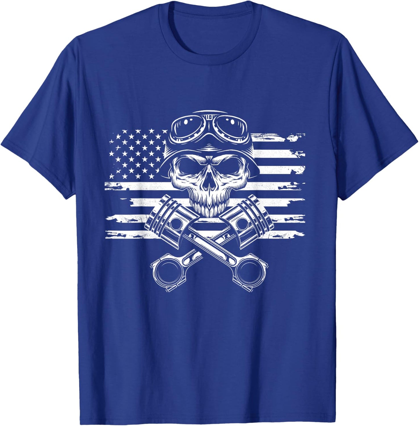 American Flag Motorcycle Apparel - Motorcycle T-Shirt - T-Shirt | Royal