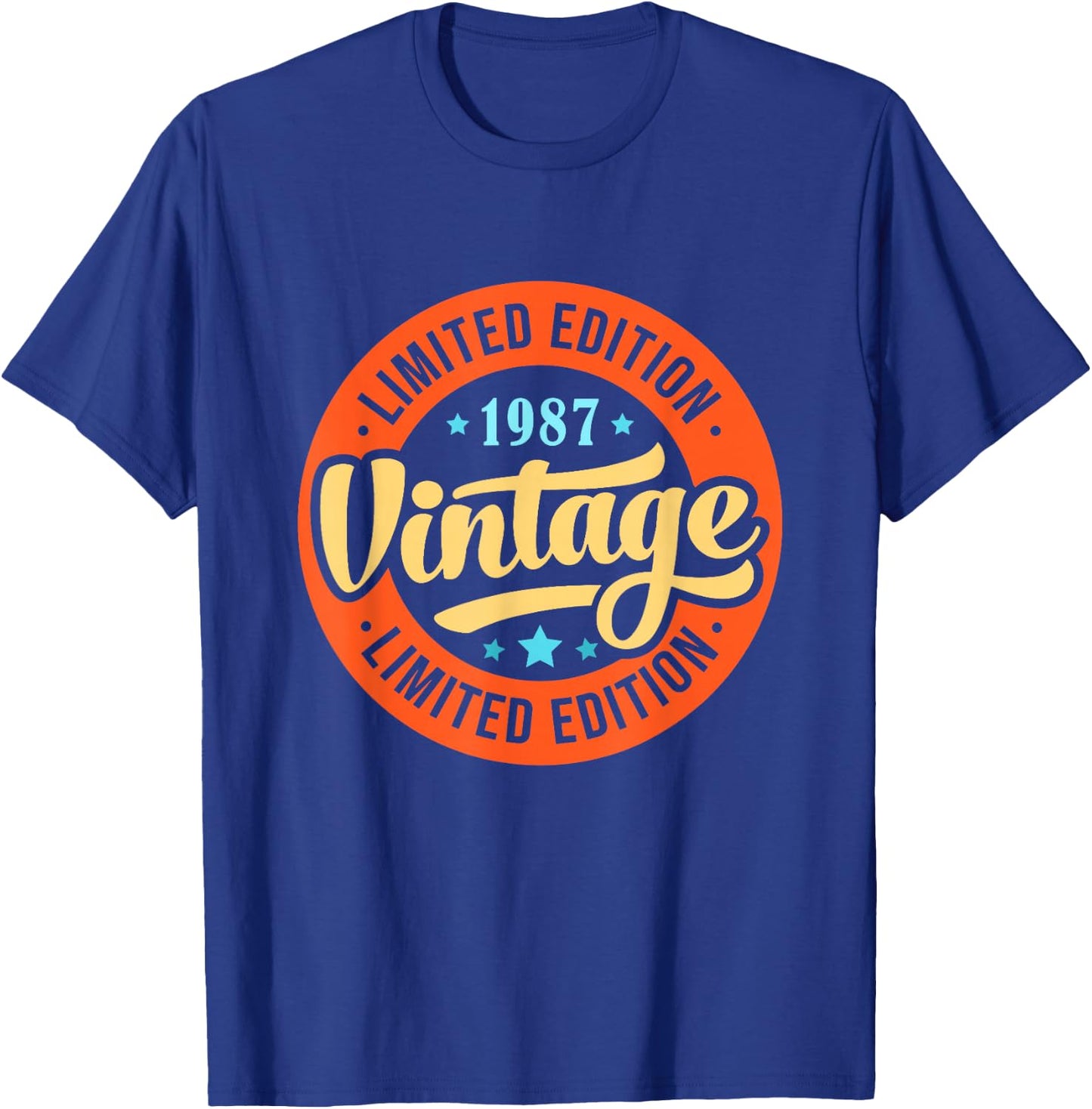 Vintage 1987 T Shirts Retro Funny 1987 Birthday T-Shirt - T-Shirt | Royal