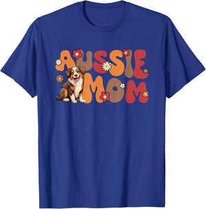 Australian Shepherd Red Tri Groovy Aussie mom T-Shirt - T-Shirt | Royal