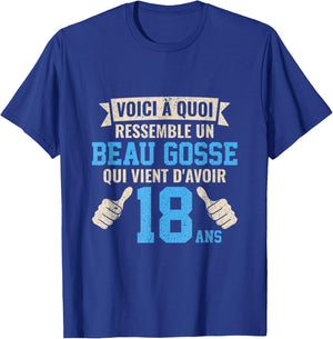 Birthday 18 Years Boy Beau Gosse , Black, S T-Shirt - T-Shirt | Royal