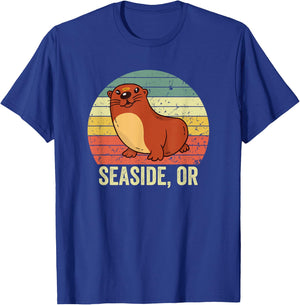 Seaside Oregon Otter, Seaside Oregon T-Shirt - T-Shirt | Royal