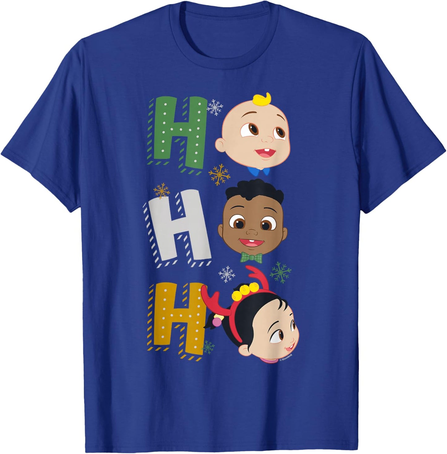 CoComelon Classic Christmas Ho Ho Ho Group Shot T-Shirt - T-Shirt | Royal