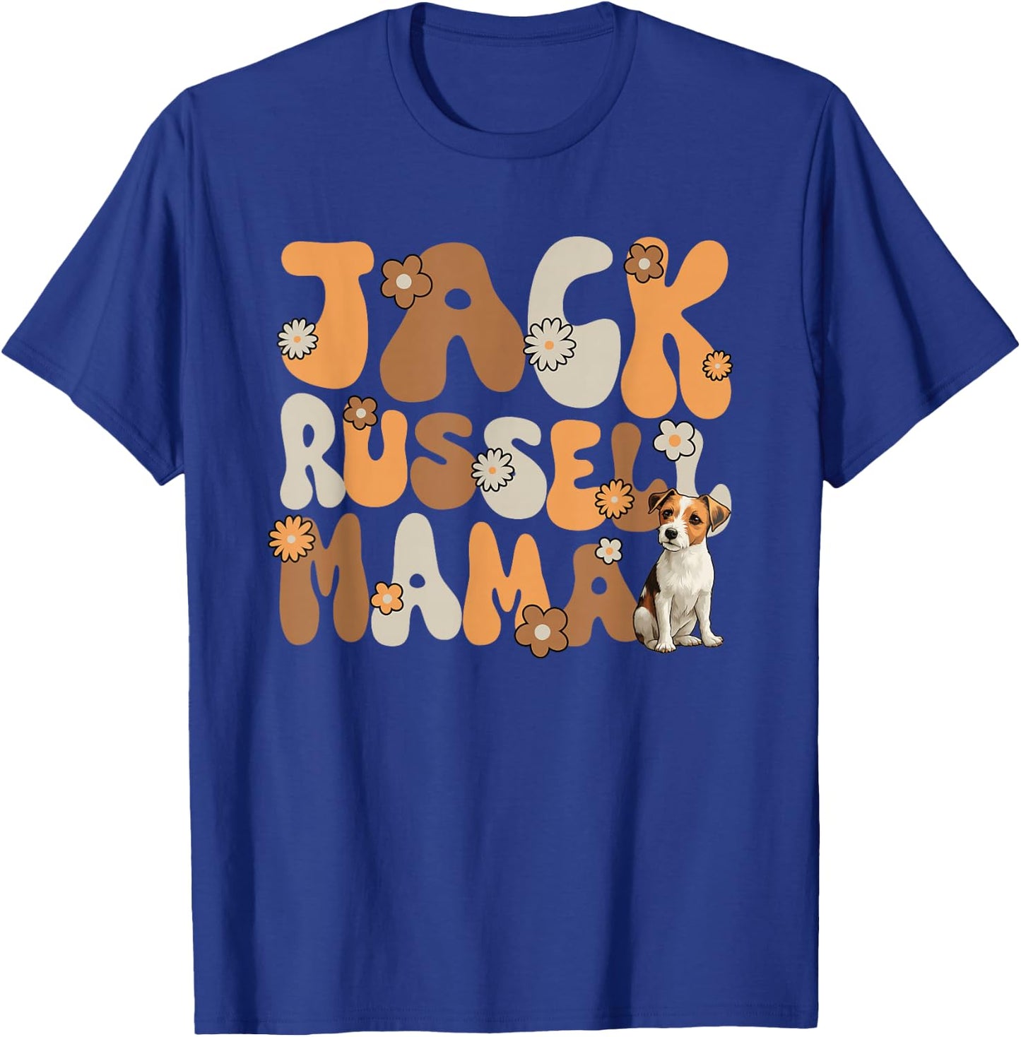 Jack Russell Terrier Groovy World's best Jack Russell Mama T-Shirt - T-Shirt | Royal
