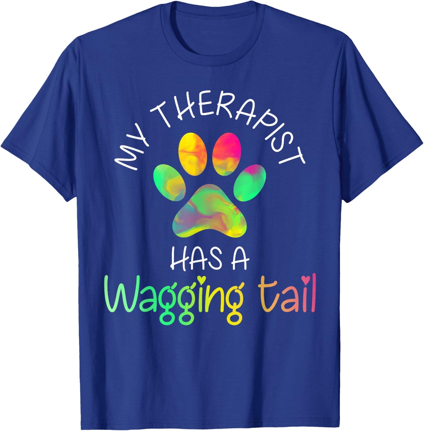 Funny Therapy Service Dog Men Women Girls Kids T-Shirt - T-Shirt | Royal