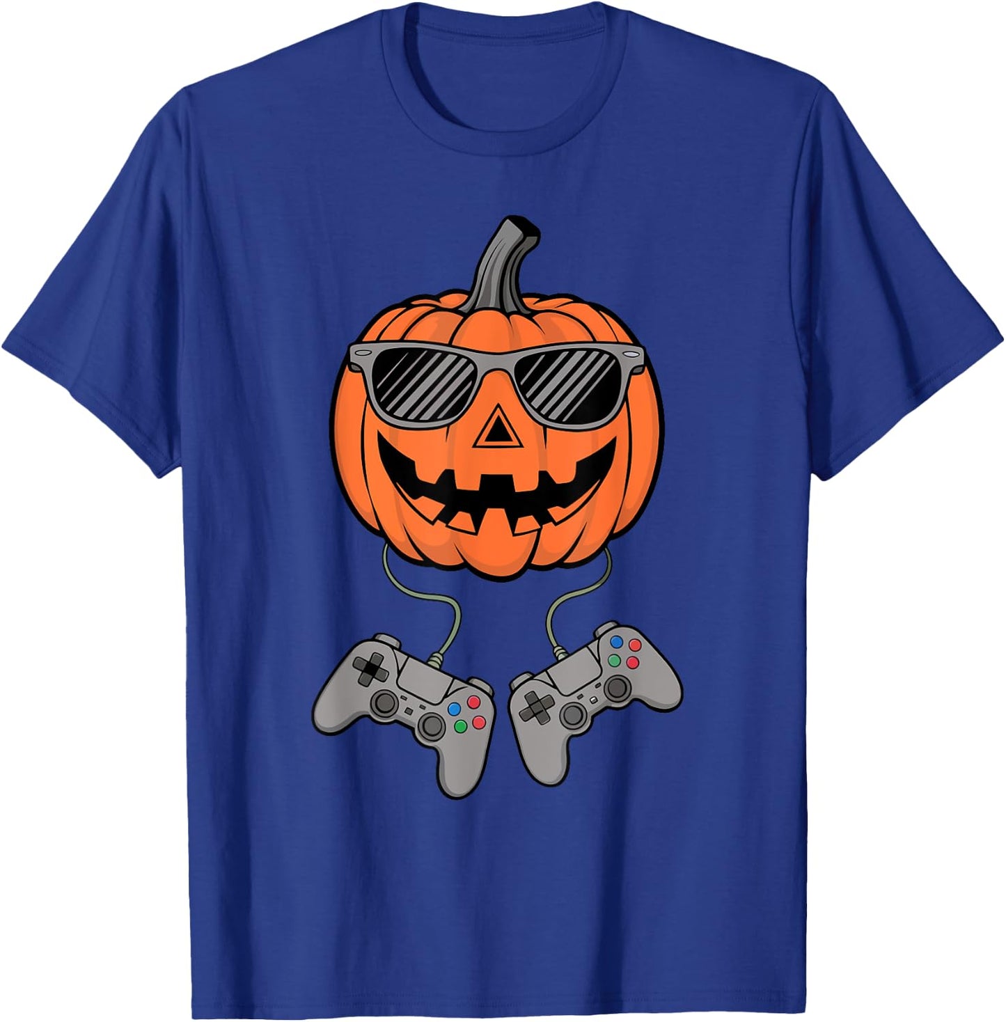 Halloween Jack O Lantern Gamer Boys Kids Men Funny Gaming T-Shirt - T-Shirt | Royal