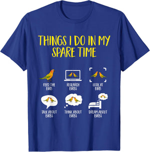 Sun Conure Things I Do In My Spare Time Parrot Bird Conure T-Shirt - T-Shirt | Royal