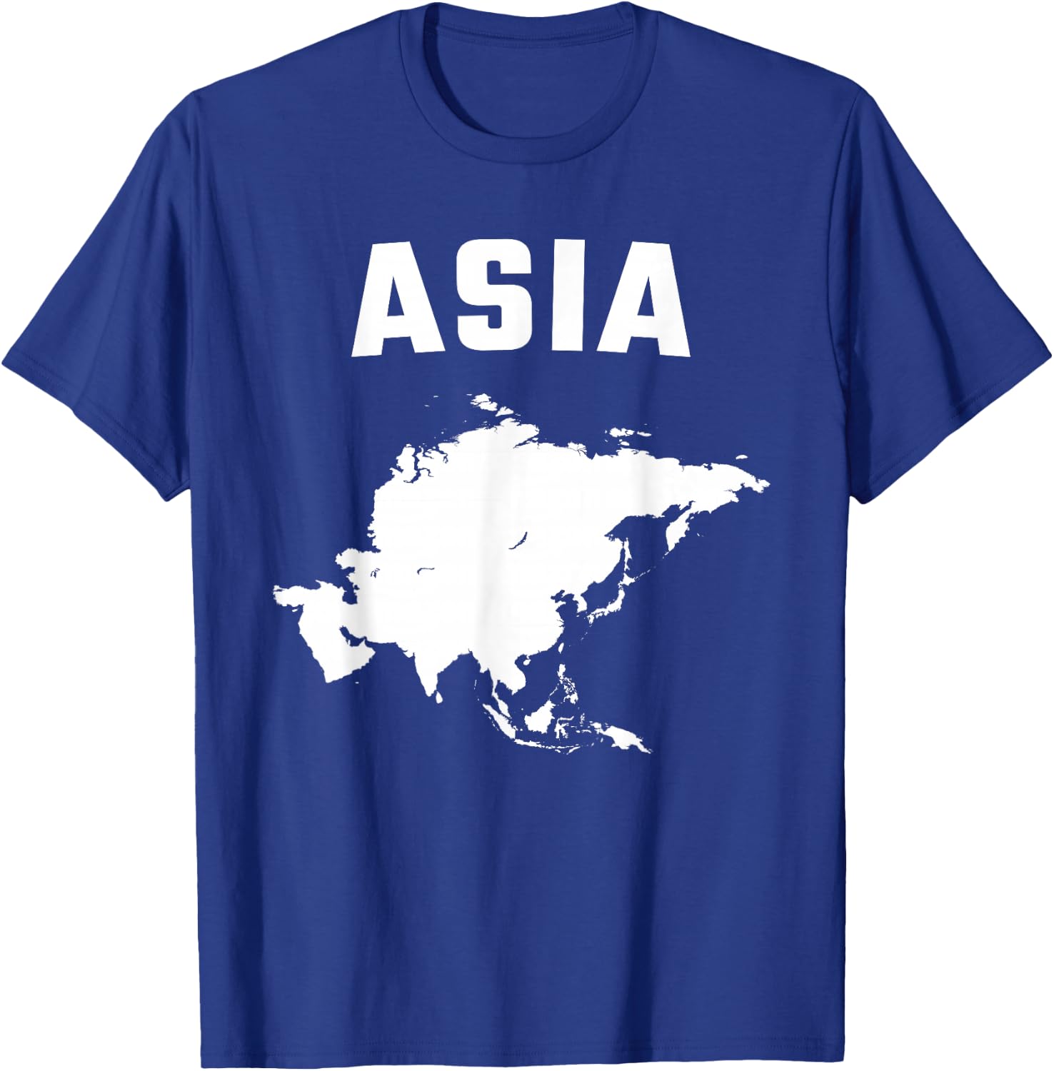 Isolated white silhouette of a map of Asia continent T-Shirt - T-Shirt | Royal