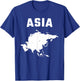 Isolated white silhouette of a map of Asia continent T-Shirt - T-Shirt | Royal