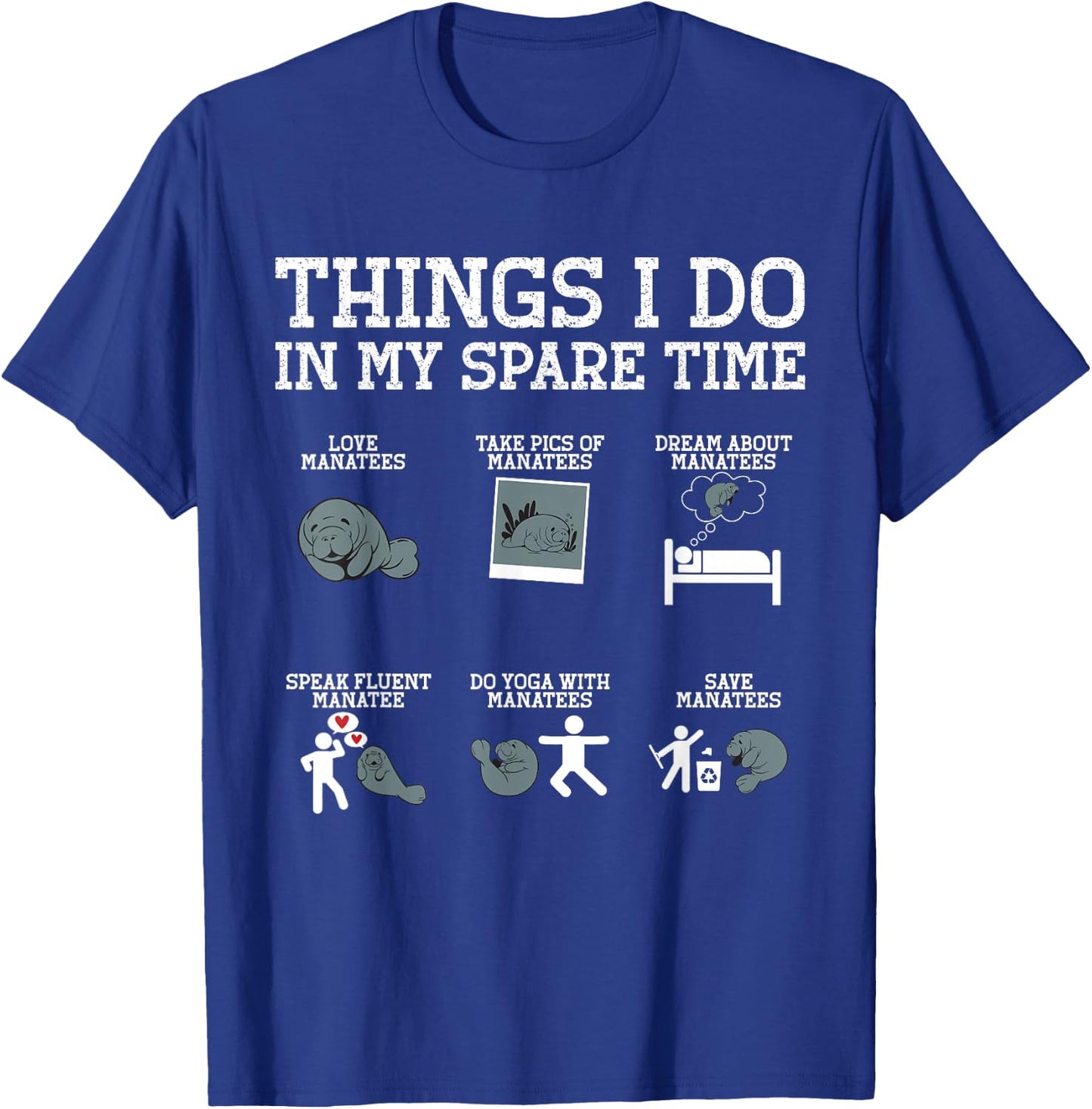Manatee Round Tail Sea Cows T-Shirt - T-Shirt | Royal