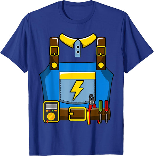 Adult Kid Halloween Lineman Electrician Costume T-Shirt - T-Shirt | Royal