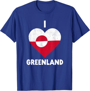 I Heart Greenland Flag - I Love Greenland T-Shirt - T-Shirt | Royal