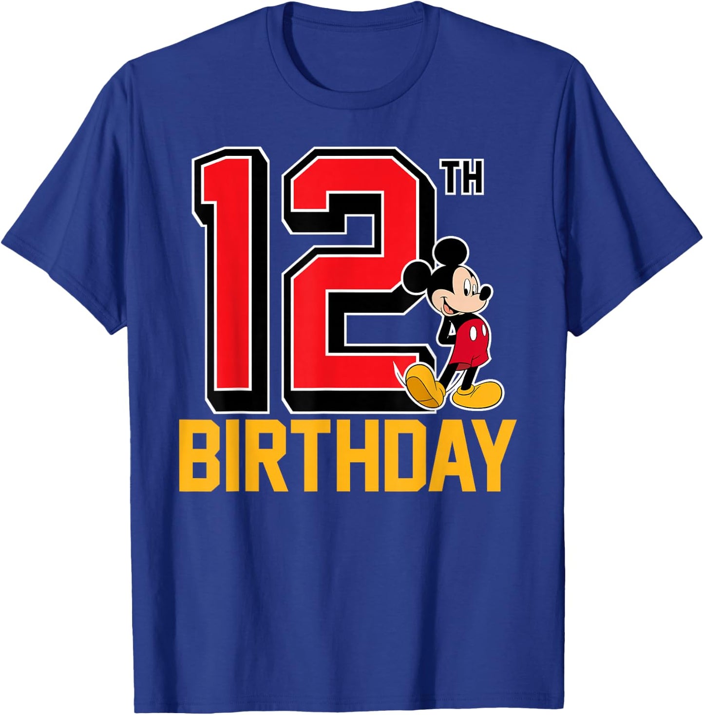 Disney - Mickey Mouse 12th Birthday T-Shirt - T-Shirt | Royal