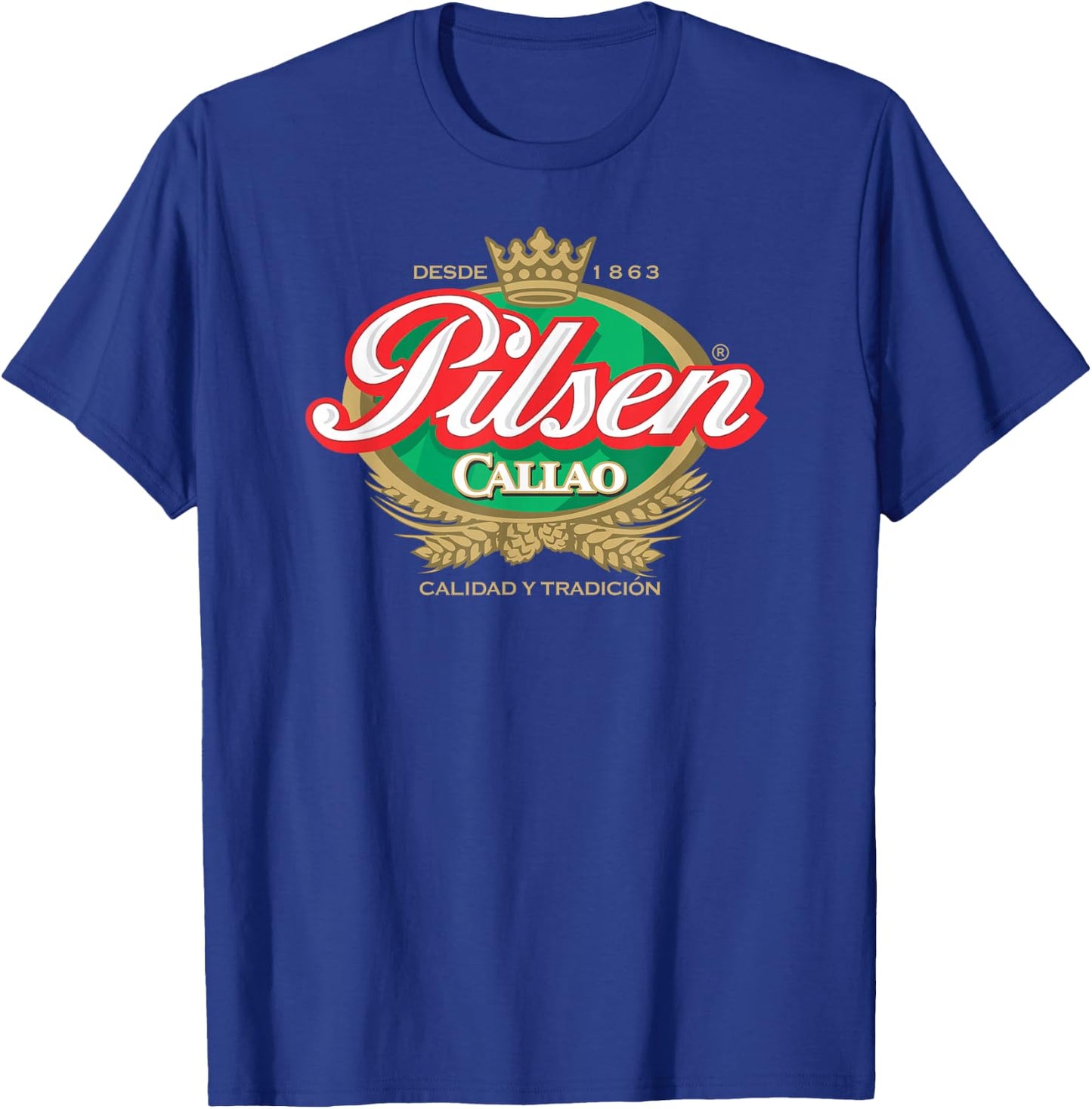 Peruvian Restaurant Pilsen Callao Beer Marca Peru Soccer T-Shirt - T-Shirt | Royal