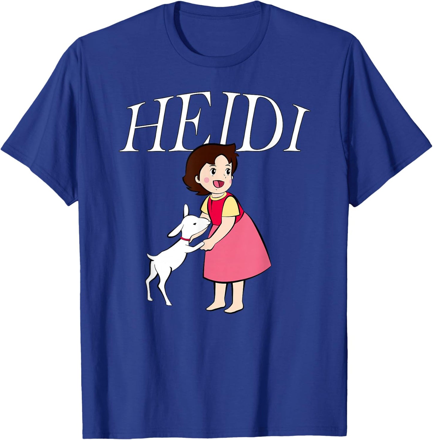 Heidi with Goat Cute Cartoon TV Series with Logo , black T-Shirt - T-Shirt | Royal