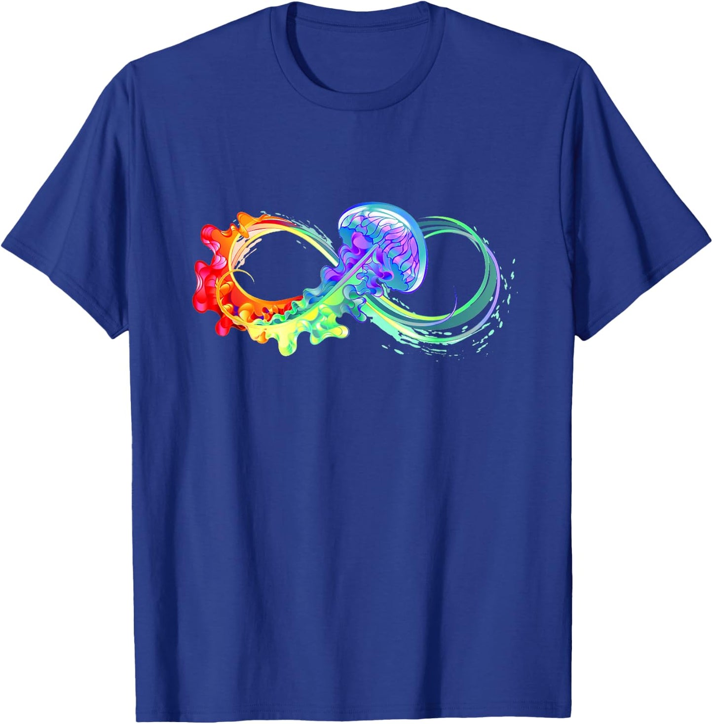 Autism Shirt Women Teacher Rainbow Infinity Jellyfish T-Shirt - T-Shirt | Royal