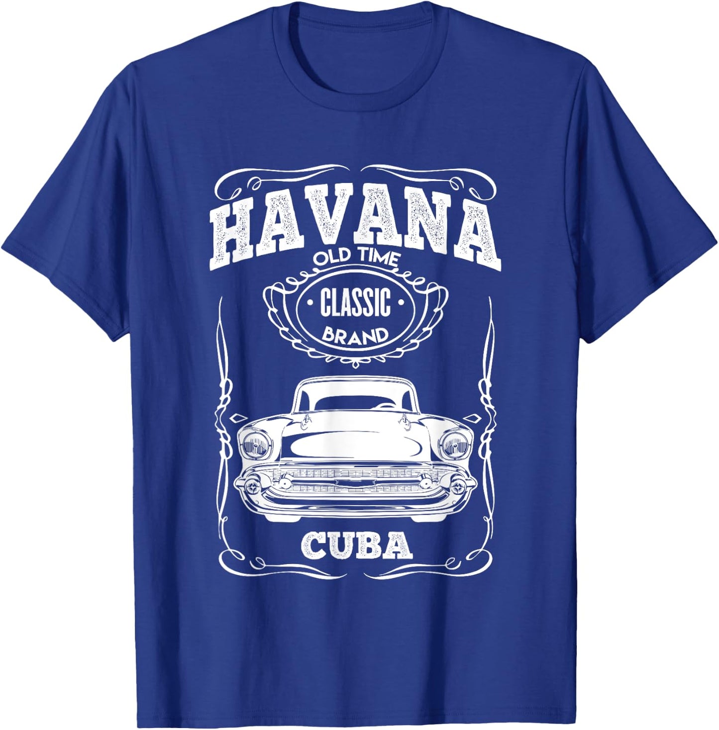 Havana Classic Cars Cuba Muscle Retro Vintage Gift T-Shirt - T-Shirt | Royal