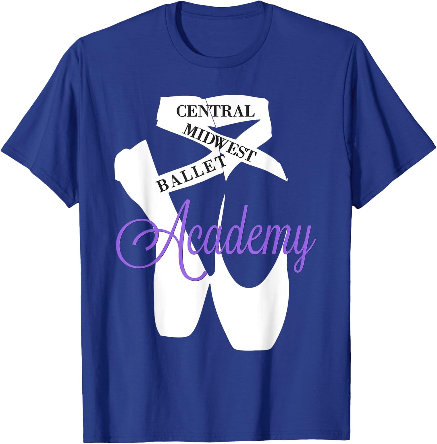 Central Midwest Ballet Academy Pointe Shoes Dance T-Shirt - T-Shirt | Royal