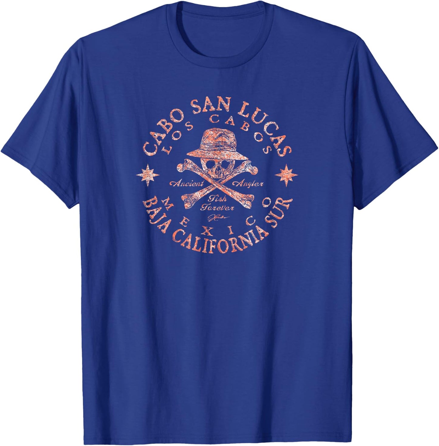 JCombs: Cabo San Lucas, Mexico, Ancient Angler, Fishing T-Shirt - T-Shirt | Royal