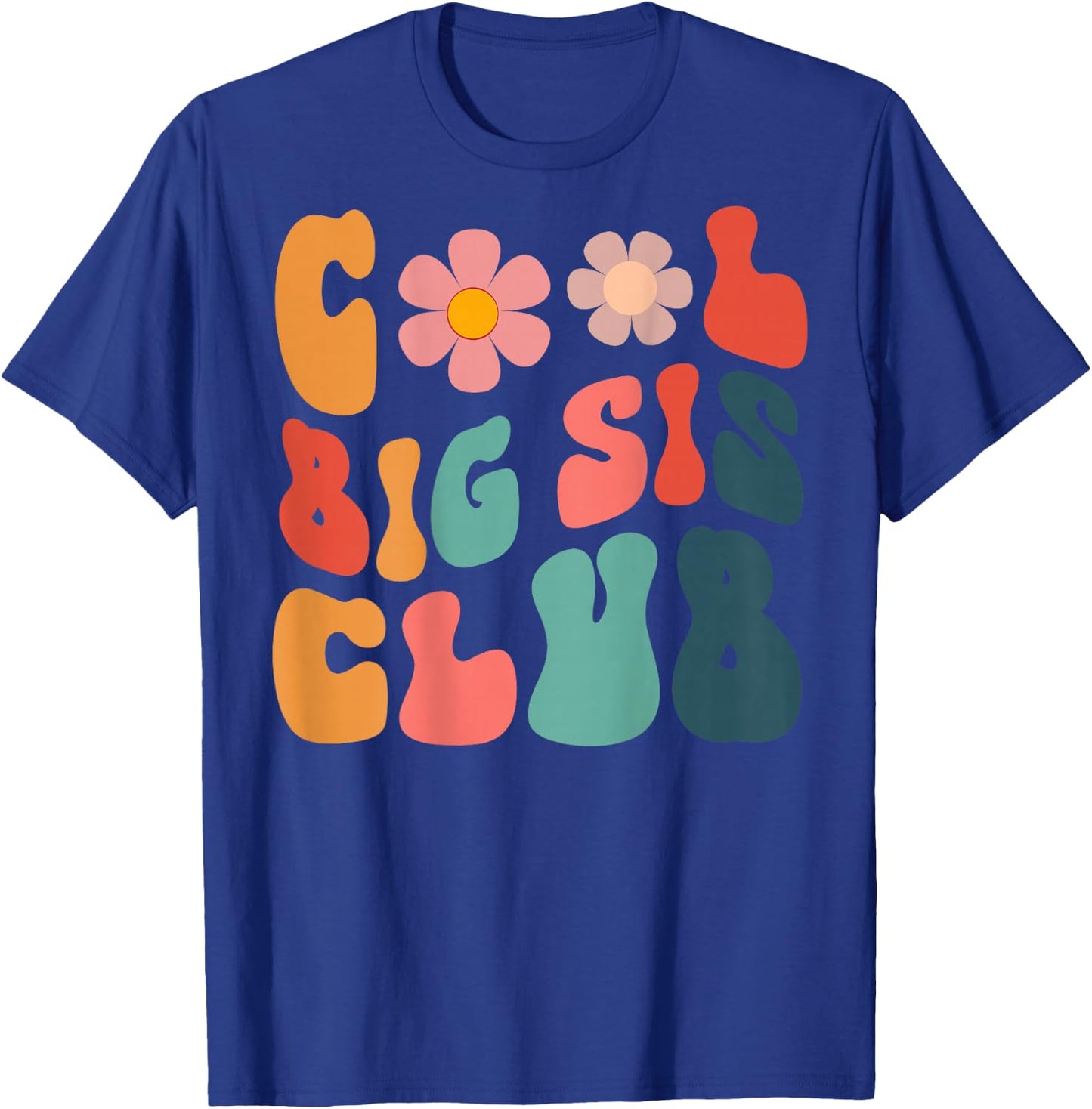Retro Cool Big Sis Club Floral Big Sister auf der Rückseite T-Shirt - T-Shirt | Royal