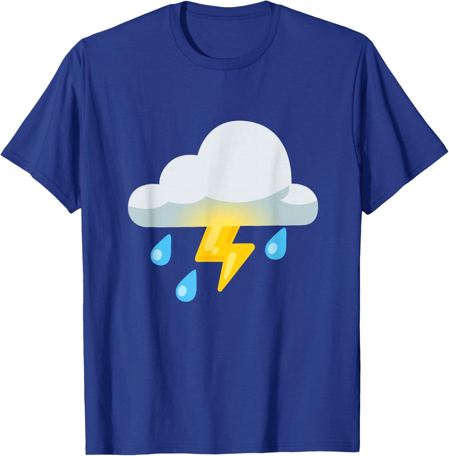 Cloud with Lightning and Rain , black T-Shirt - T-Shirt | Royal